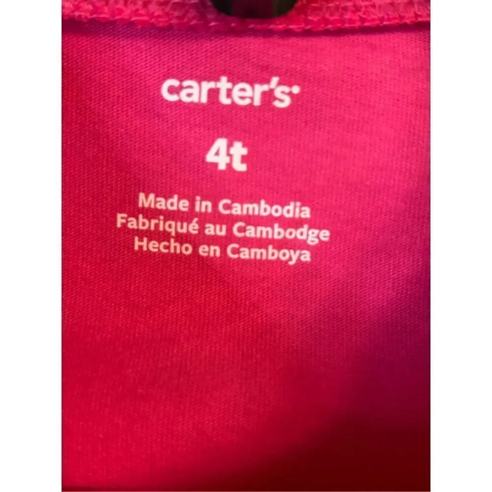 Carter’s girls long sleeve cold shoulder shirt treasure pocket NWT 4T(4419)